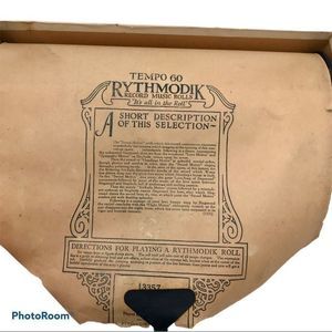 Antique Rythmodik Player Piano “Record” Music Roll